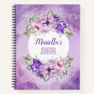 Lila Blume-Notebook Notizbuch