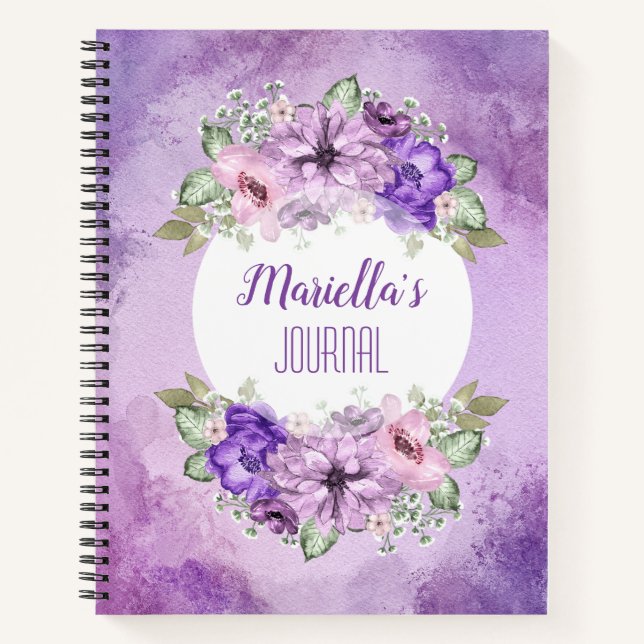 Lila Blume-Notebook Notizbuch (Vorderseite)