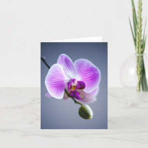 Lila Blume, ORCHID und Bud on Stem Note Card Karte