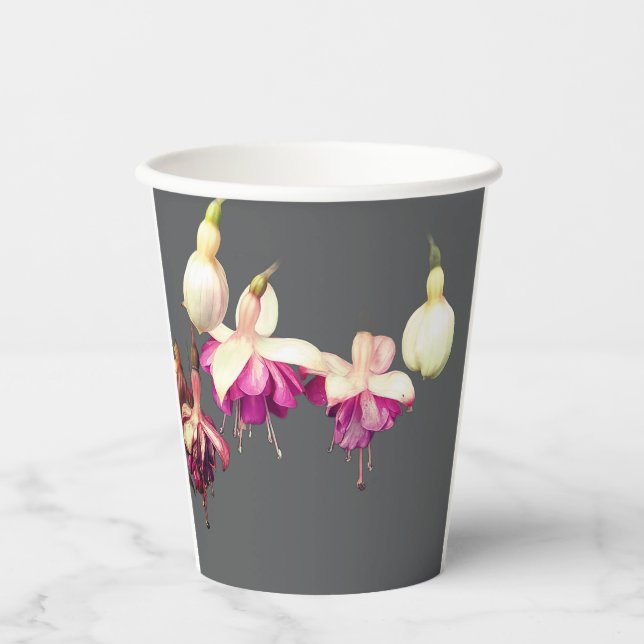 Lila Blume Pappbecher (Vorderseite)