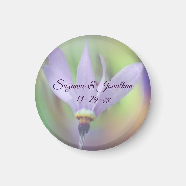 Lila Blume Personalisiert Hochzeit Magnet (Vorne)