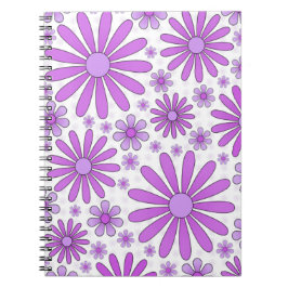 Lila Blume Power Notebook in Weiß Notizblock