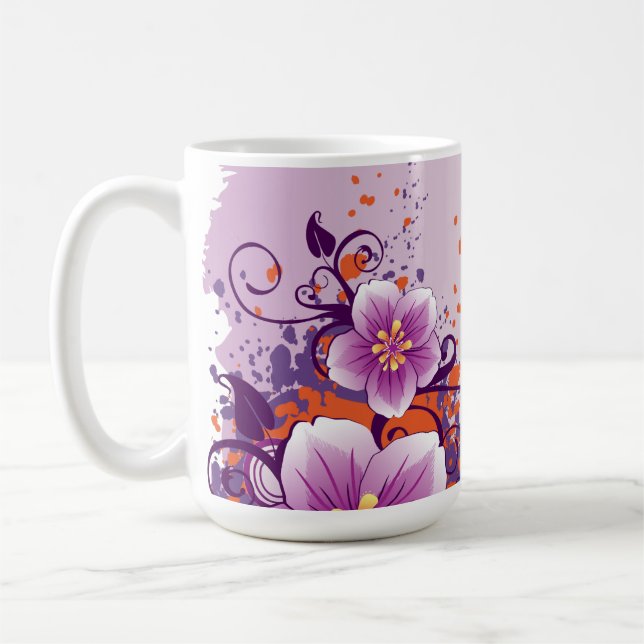 Lila Blume Prairie Rose Kaffeetasse (Links)