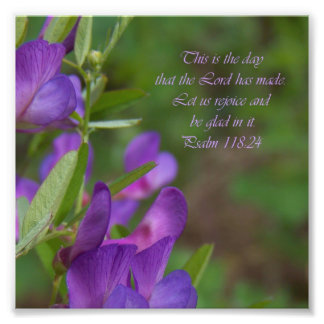 Lila Blume Psalm 118:24 Bibelverse Foto Printwerbu