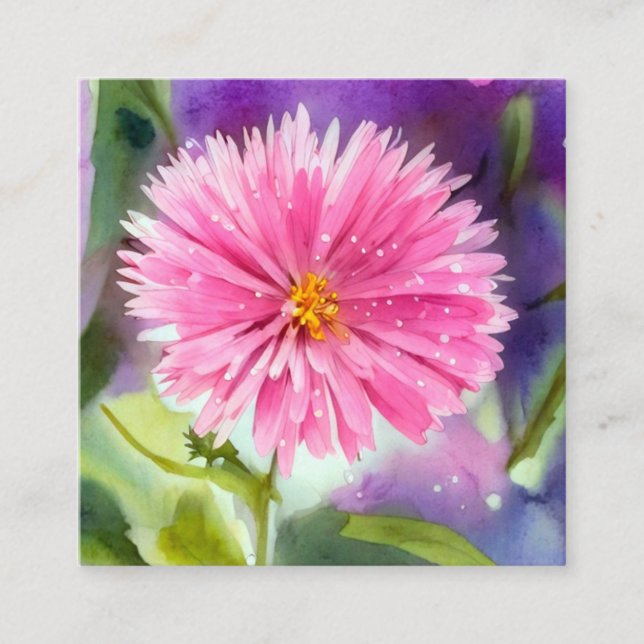 Lila Blume Quadratische Visitenkarte (Vorderseite)