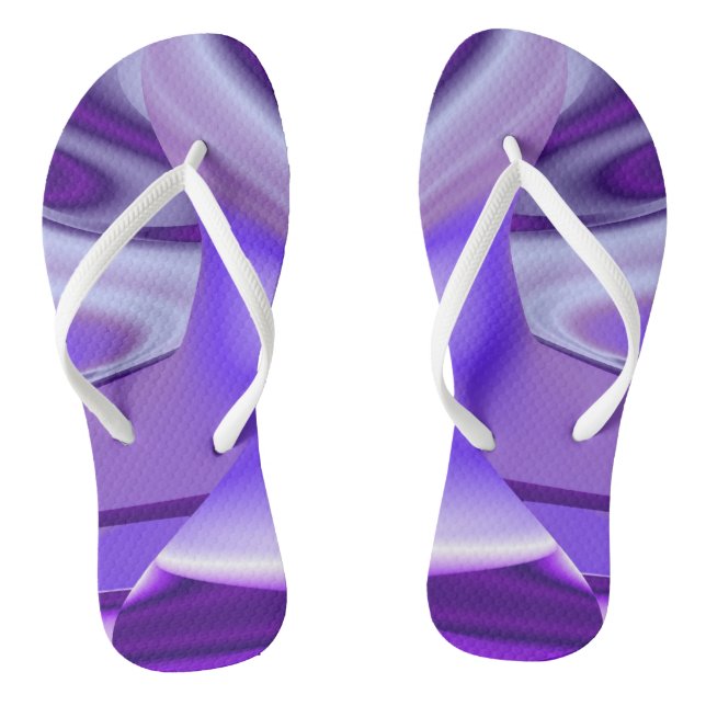 Lila Blume Regenbogen Träume Flip Flops (Fußbett)