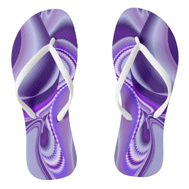 Lila Blume Regenbogen Träume Flip Flops (Fußbett)