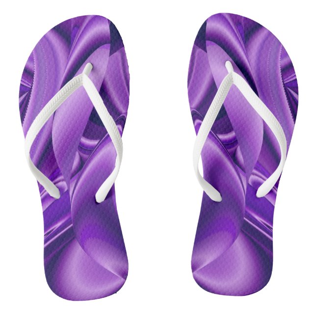 Lila Blume Regenbogen Träume Flip Flops (Fußbett)