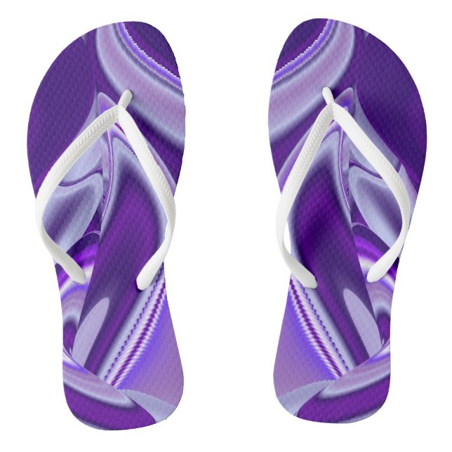 Lila Blume Regenbogen Träume Flip Flops (Fußbett)