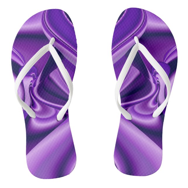 Lila Blume Regenbogen Träume Flip Flops (Fußbett)