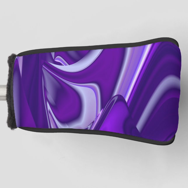 Lila Blume Regenbogen Träume Golf Headcover (Vorderseite)