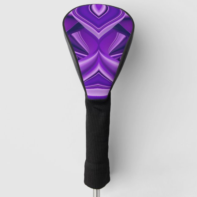 Lila Blume Regenbogen Träume Golf Headcover (Vorderseite)