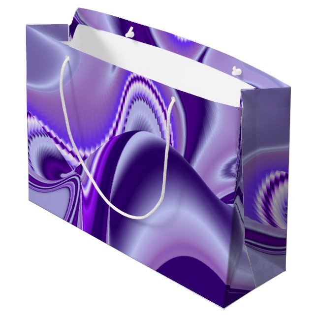 Lila Blume Regenbogen Träume Große Geschenktüte (Rückseite Schrägansicht)