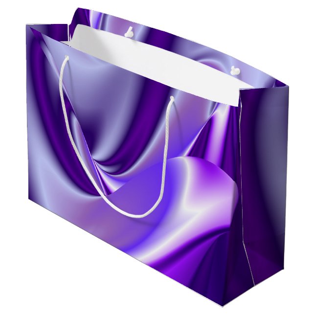 Lila Blume Regenbogen Träume Große Geschenktüte (Rückseite Schrägansicht)