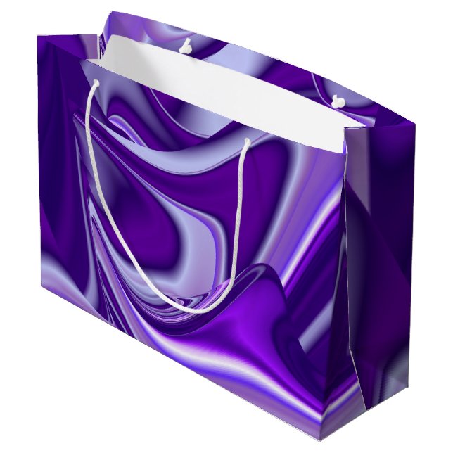 Lila Blume Regenbogen Träume Große Geschenktüte (Rückseite Schrägansicht)