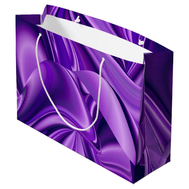 Lila Blume Regenbogen Träume Große Geschenktüte (Rückseite Schrägansicht)