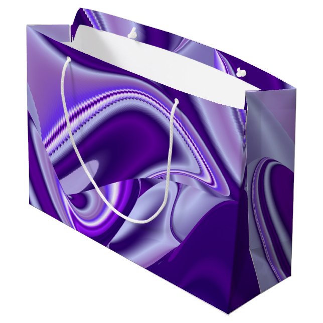 Lila Blume Regenbogen Träume Große Geschenktüte (Rückseite Schrägansicht)