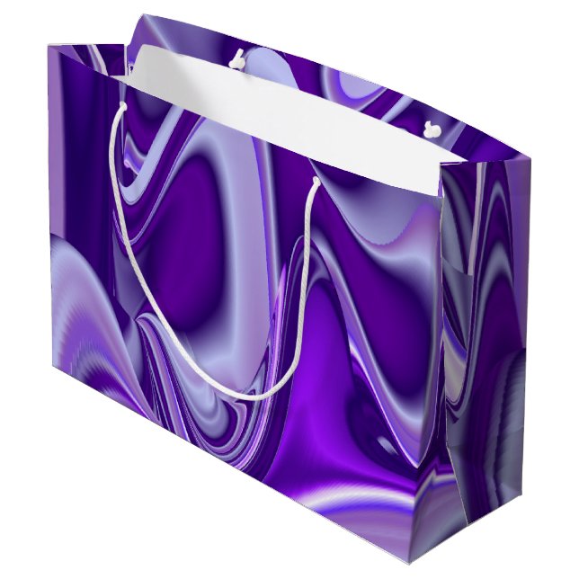 Lila Blume Regenbogen Träume Große Geschenktüte (Rückseite Schrägansicht)