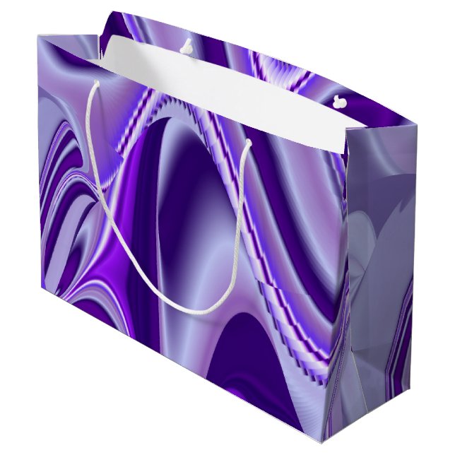 Lila Blume Regenbogen Träume Große Geschenktüte (Rückseite Schrägansicht)