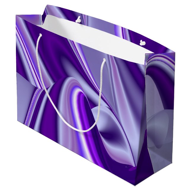 Lila Blume Regenbogen Träume Große Geschenktüte (Rückseite Schrägansicht)