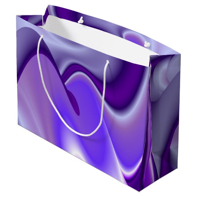 Lila Blume Regenbogen Träume Große Geschenktüte (Rückseite Schrägansicht)