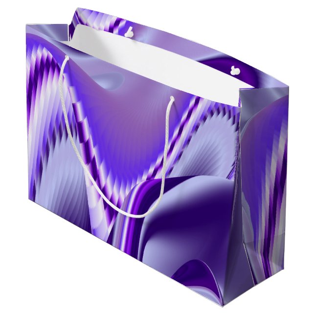 Lila Blume Regenbogen Träume Große Geschenktüte (Rückseite Schrägansicht)