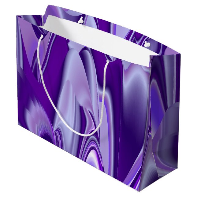 Lila Blume Regenbogen Träume Große Geschenktüte (Rückseite Schrägansicht)