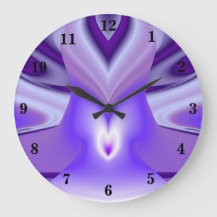 Lila Blume Regenbogen Träume Große Wanduhr