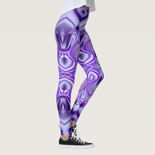 Lila Blume Regenbogen Träume Leggings (Rechts)