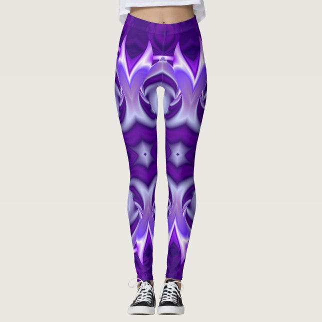 Lila Blume Regenbogen Träume Leggings (Vorderseite)