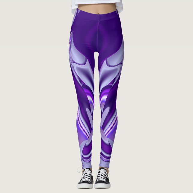 Lila Blume Regenbogen Träume Leggings (Vorderseite)