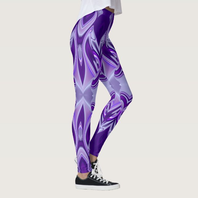 Lila Blume Regenbogen Träume Leggings (Rechts)