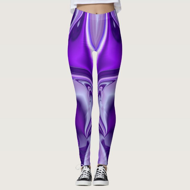 Lila Blume Regenbogen Träume Leggings (Vorderseite)