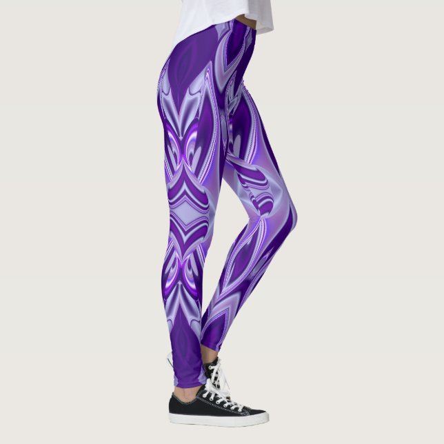Lila Blume Regenbogen Träume Leggings (Rechts)