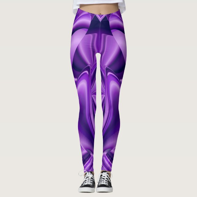 Lila Blume Regenbogen Träume Leggings (Vorderseite)