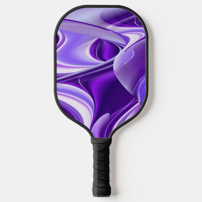 Lila Blume Regenbogen Träume Pickleball Schläger (Vorderseite)