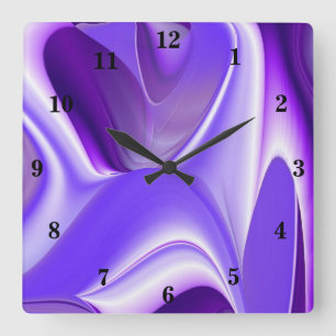 Lila Blume Regenbogen Träume Quadratische Wanduhr