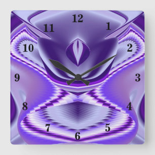 Lila Blume Regenbogen Träume Quadratische Wanduhr
