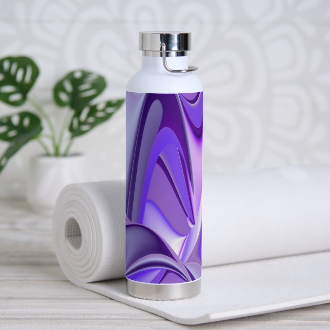 Lila Blume Regenbogen Träume Trinkflasche (Yoga)