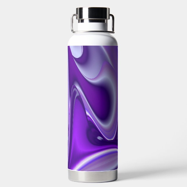 Lila Blume Regenbogen Träume Trinkflasche (Rückseite)