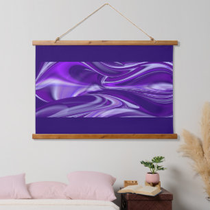 Lila Blume Regenbogen Träume Wandteppich Mit Holzrahmen