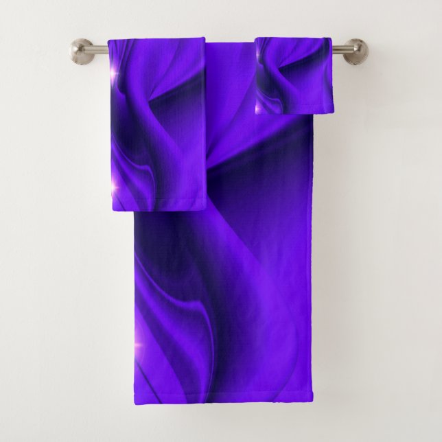 Lila Blume Regenbogen Träume Zwei Sterne Badhandtuch Set (Insitu)