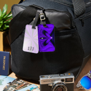 Lila Blume Regenbogenträume, Zwei Sterne Gepäckanhänger