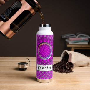 Lila Blume Ribbon von Kenneth Yoncich Trinkflasche