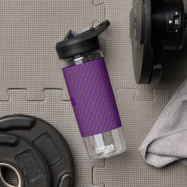 Lila Blume, roter Mohn isoliert Trinkflasche