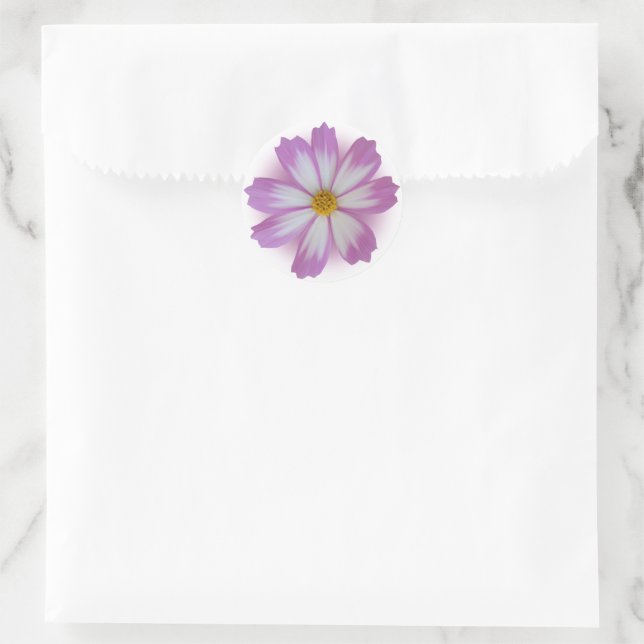Lila Blume Runder Aufkleber (Tasche)