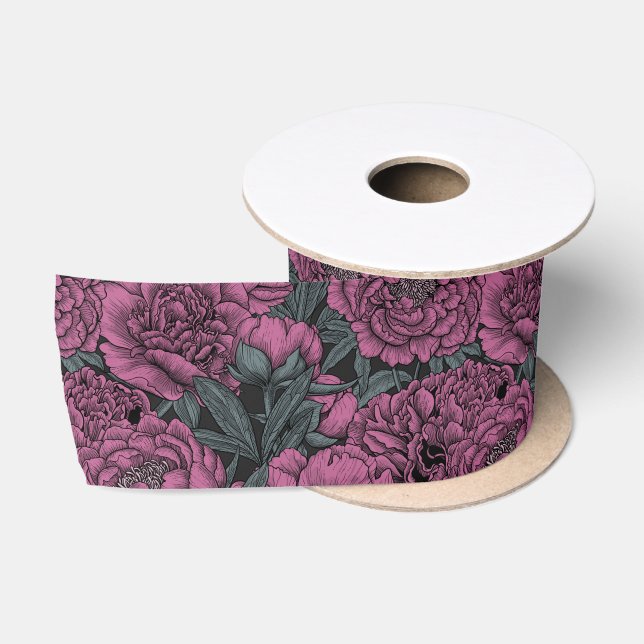 Lila Blume Satinband (Spule)