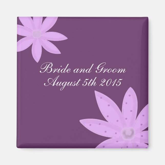 Lila Blume Save the Date Magnet (Vorne)
