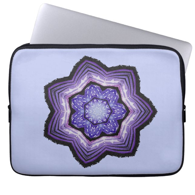 Lila Blume Schöne Abstrakte Kunst Laptopschutzhülle (Vorderseite)