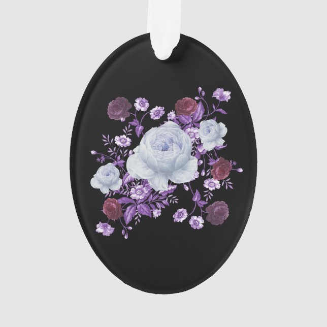 LILA-BLUME, SCHWARZER HINTERGRUND ORNAMENT (Rückseite)